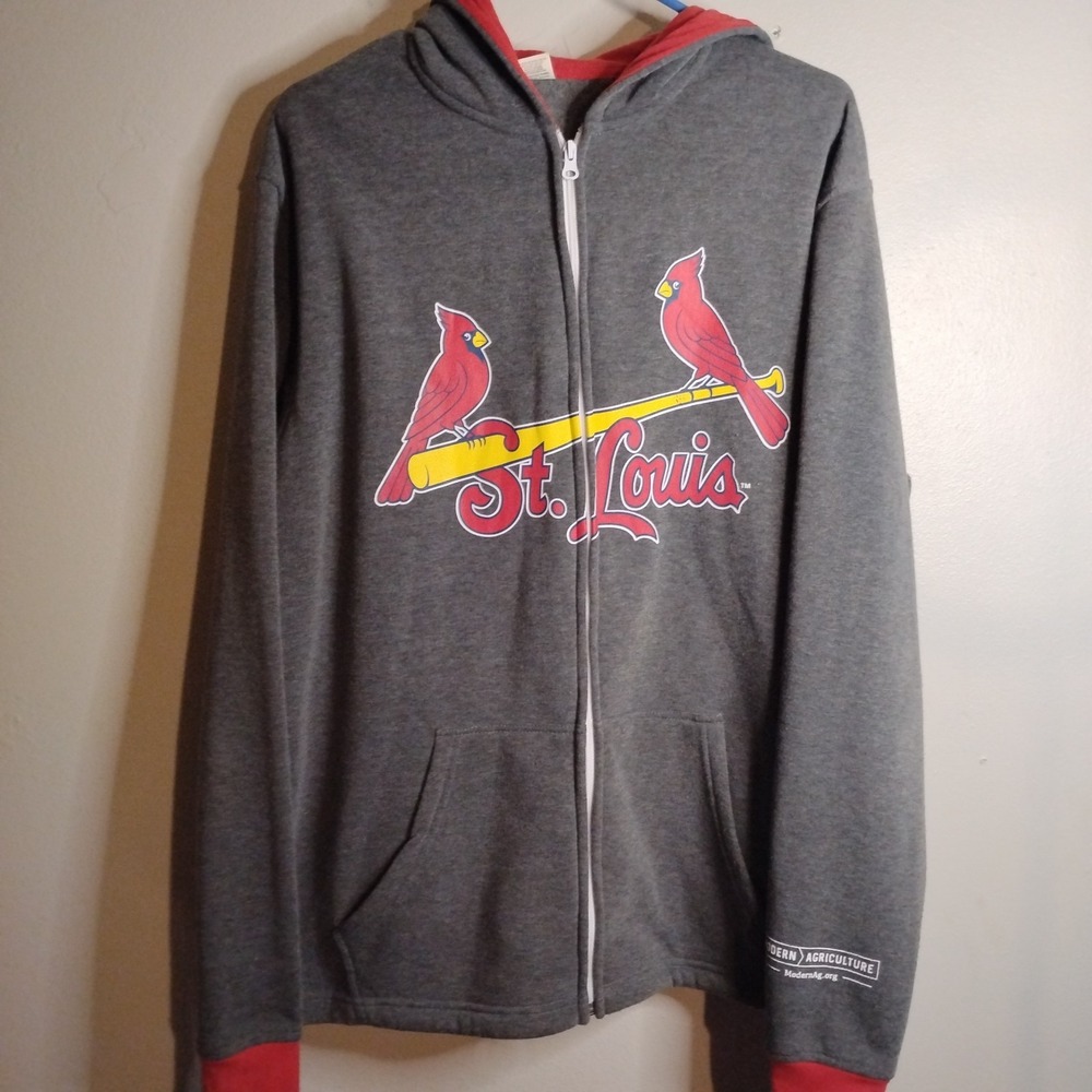 st.louis Cardinals Hooded Zip Up, XL, Agriculture Colab, Full Zip, Soft Cotton,